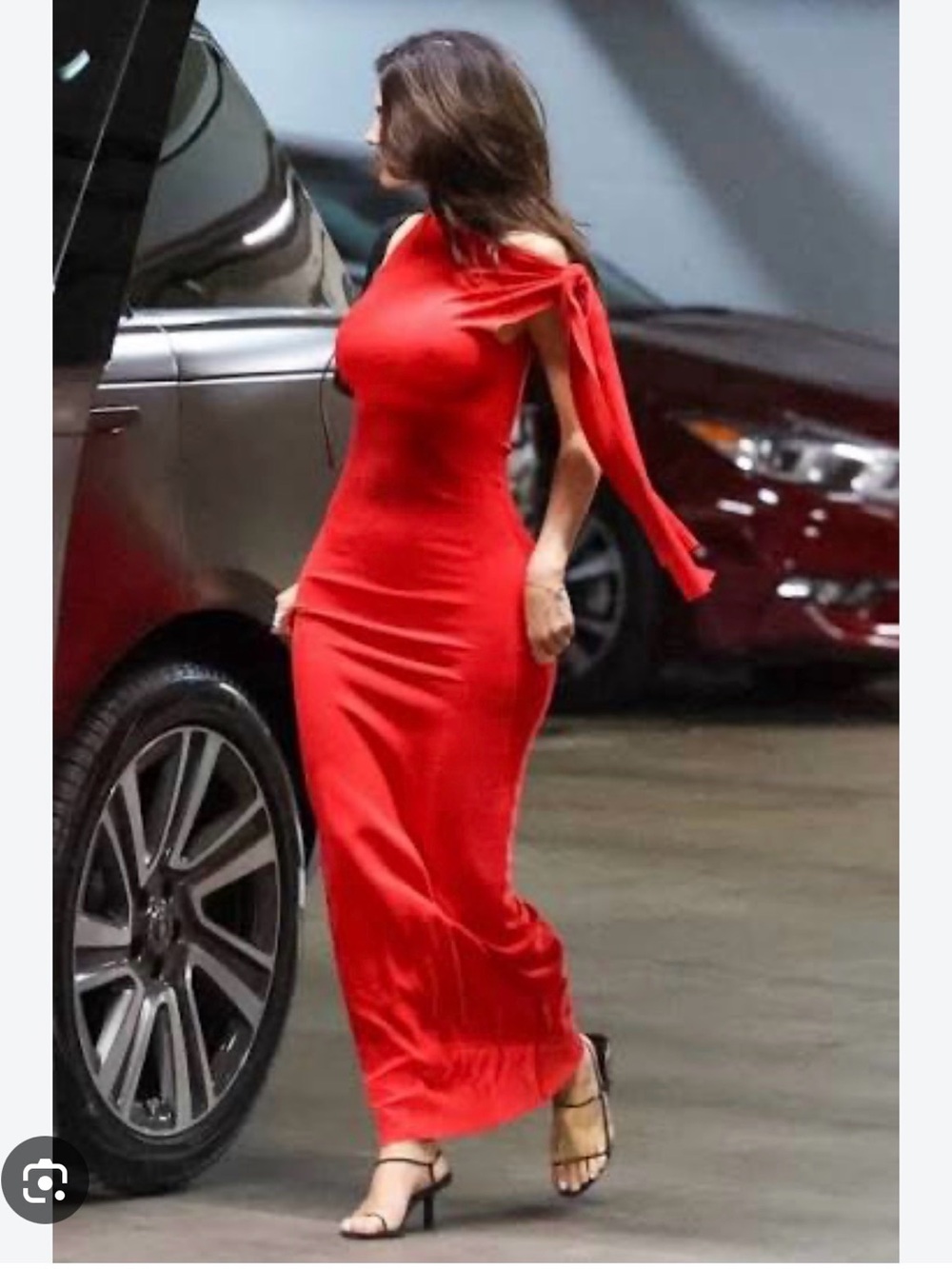 Khy off shoulder tie Red Dress size L NWT